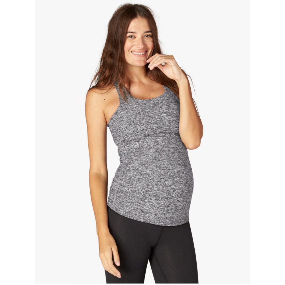 Beyond the Bump Yoga Top Spacedye Bases Covered Maternity Tank Top L